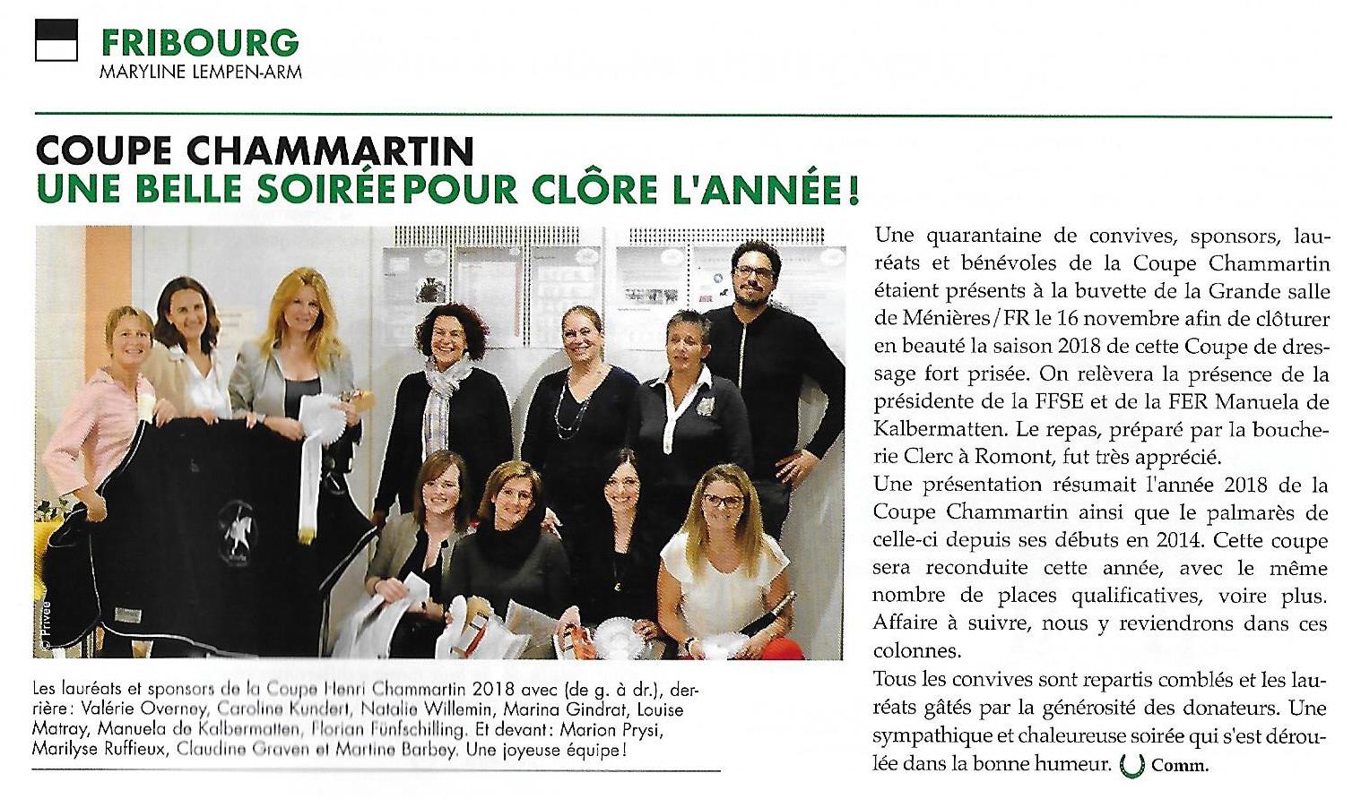 article cavalier romand distribution 2018